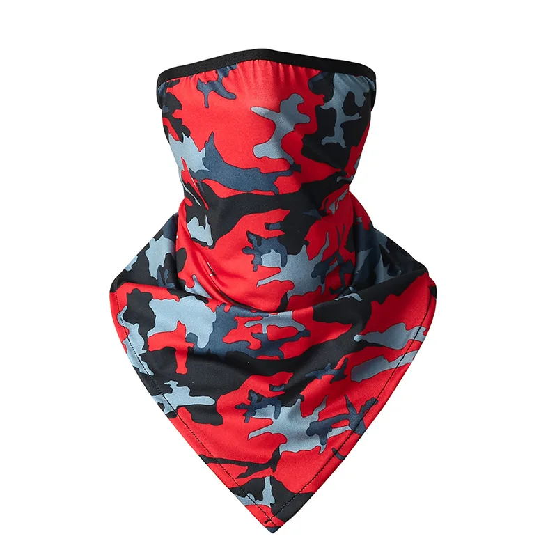 Summer ice silk hanging ear triangle towel quick-drying and breathable outdoor riding sunscreen scarf multi-functional bandanas