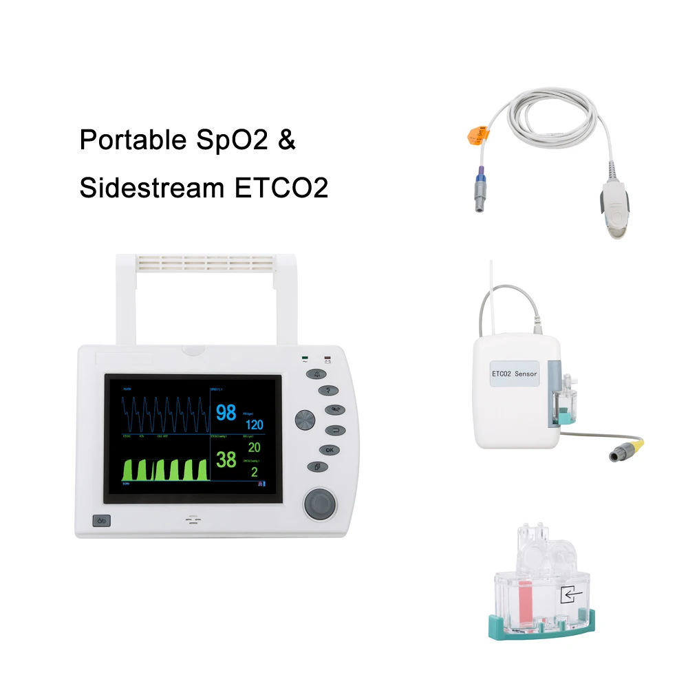 7 Inch Multi Parameters Monitor with  CO2 &SPO2 &ECG &TEMP
