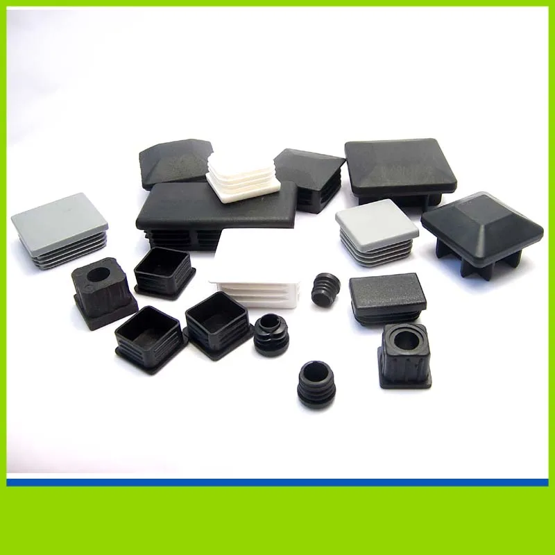 40mm FLAT TOP WHITE PE SQUARE TUBE PLASTIC END CAP for fence post