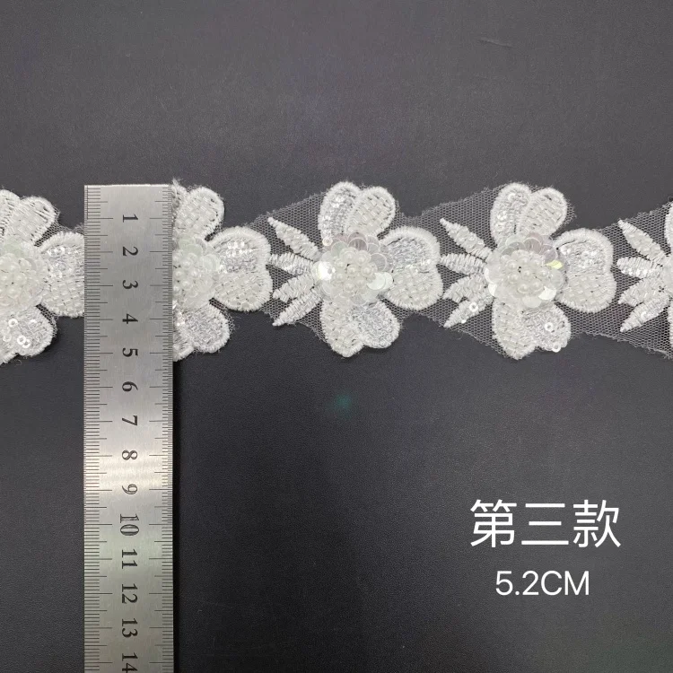 Wedding dress accessories Heavy hand bead bead embroidery lace can be matched neckline cuff clothing accessories lace ribbon