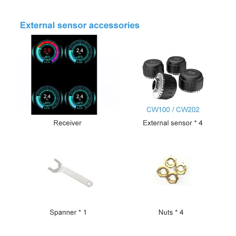 Bluetooth External TPMS Tool Top-rated Wireless Sensors Tyre Tire Pressure Monitoring System TPMS Sensor For Cars