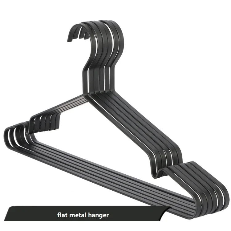 New products heavy iron clothes hangars black white coat metal hanger Factory wholesale electroplated hanger hijab hanger