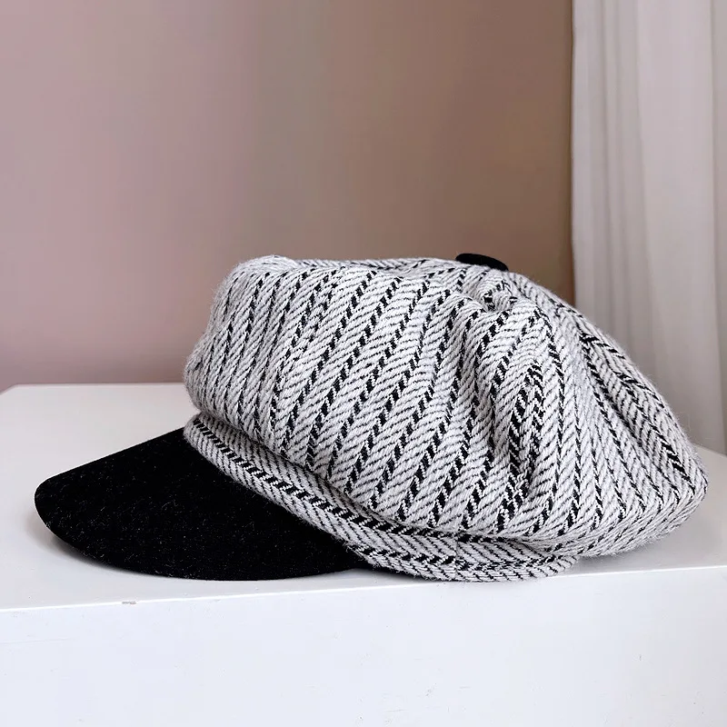yacht fashion Women tweed octagonal cap ivy hat Newsboy Cabbie driver Peaked Beret ladies caps and hats