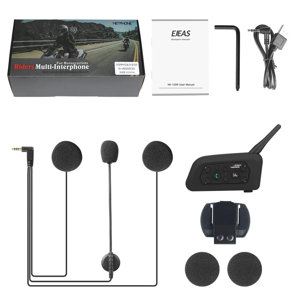 Система связи для мотоциклетного шлема 6 динамиков 800