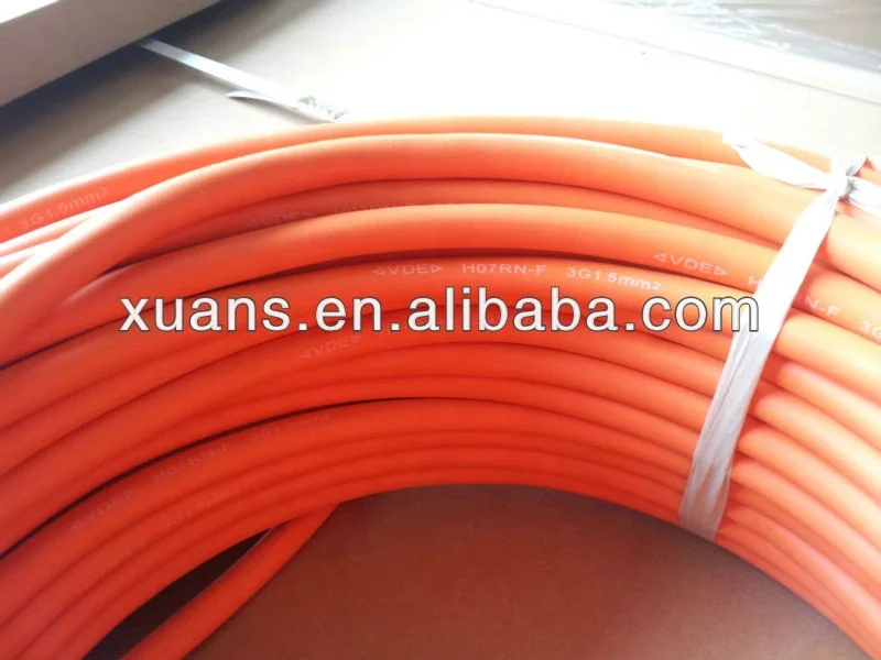 VDE Standard Neoprene H07RN-F Rubber 3 Core Flexible Electrical Power Cable