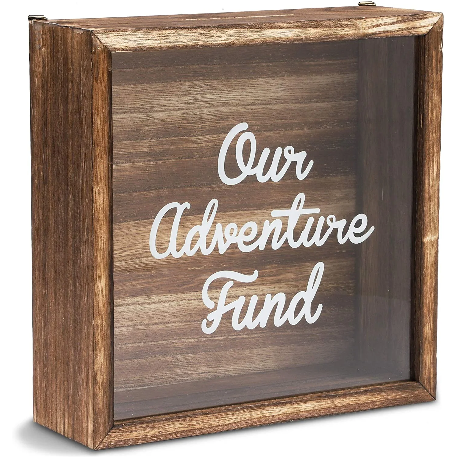 Shadow Box Bank for Money Saving, Our Adventure Fund (10.6 x 10.6 x 3.3 Inches)