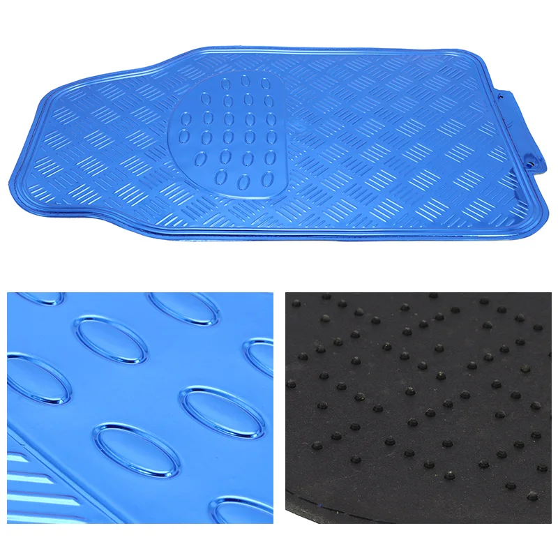 Auto durable car winter products aluminum car floor mats 4 piece set metal anti slip waterproof PVC car mats