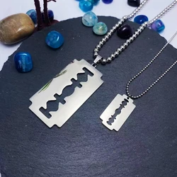 European and American hip hop stainless steel eBay personality cool razor Pendant Fashion Necklace