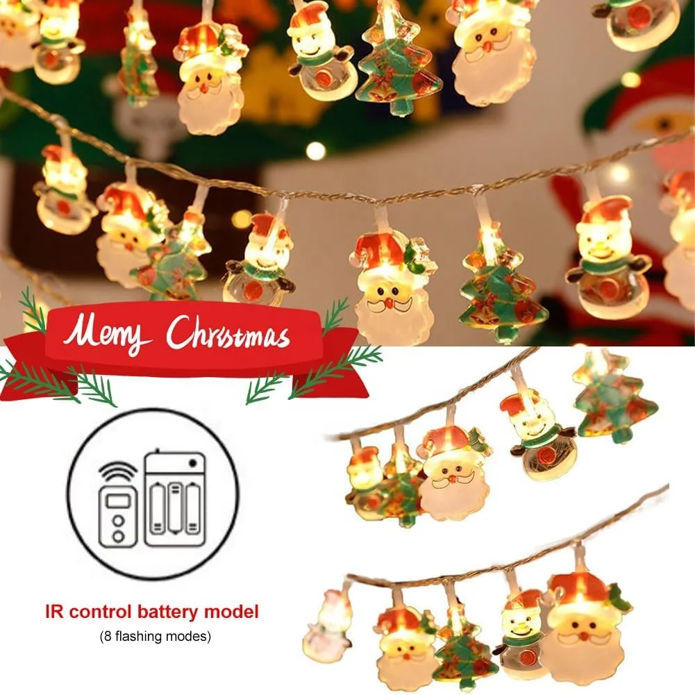 Santa Claus Christmas String Lights Snowman Xma Tree LED Lights string for Holiday Party Decoration