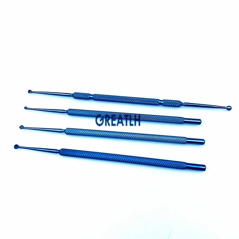 surgical eye curette Chalazion Curette Double-ended Single head Stainless steel Titanium Micro ophthalmic
