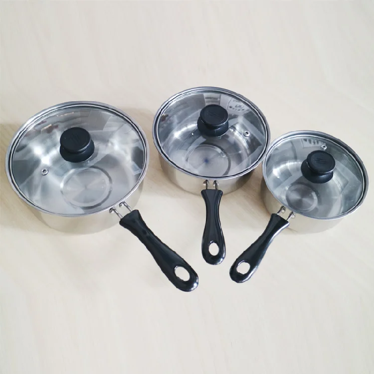 Stainless Steel Milk Pan Soup Pot Set 6 Pieces Kitchenware Gift Set for  cooking pots cookware set with Potassium Chlorate