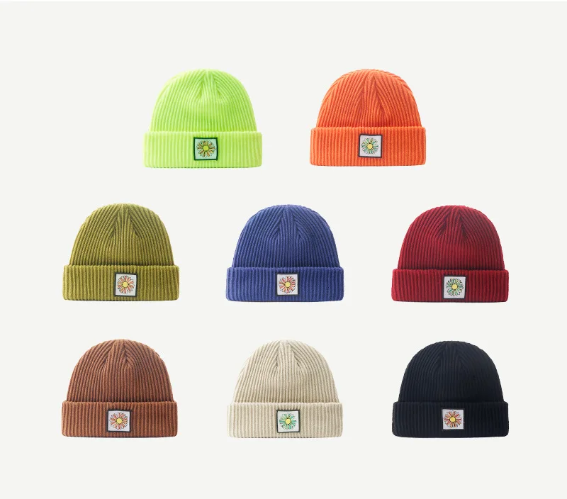 Unisex fashion hip hop custom logo knitted beanie winter hat