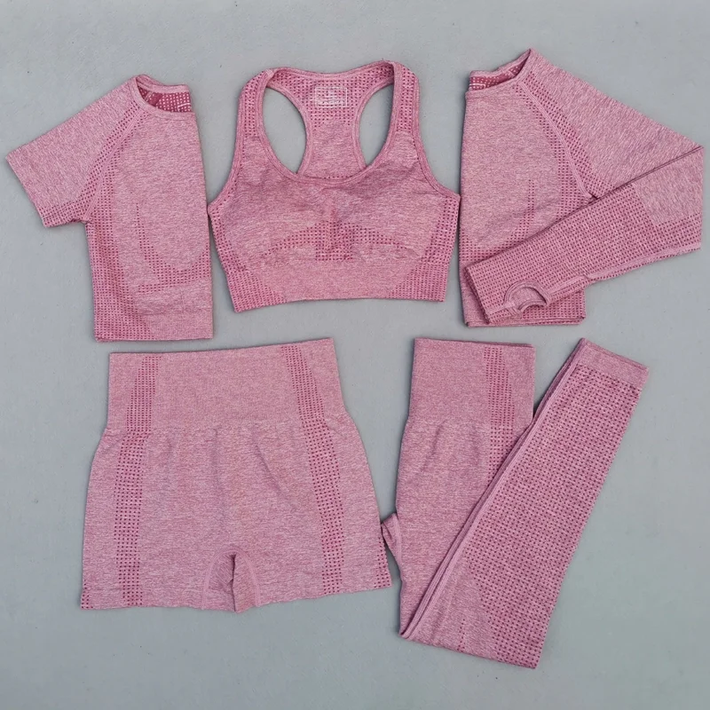 Hot Sale Seamless Yoga Suit 2 Piece Sports Shirts Crop Top Leggings Sport Set Tracksuit Workout Gym Fitness Sets
