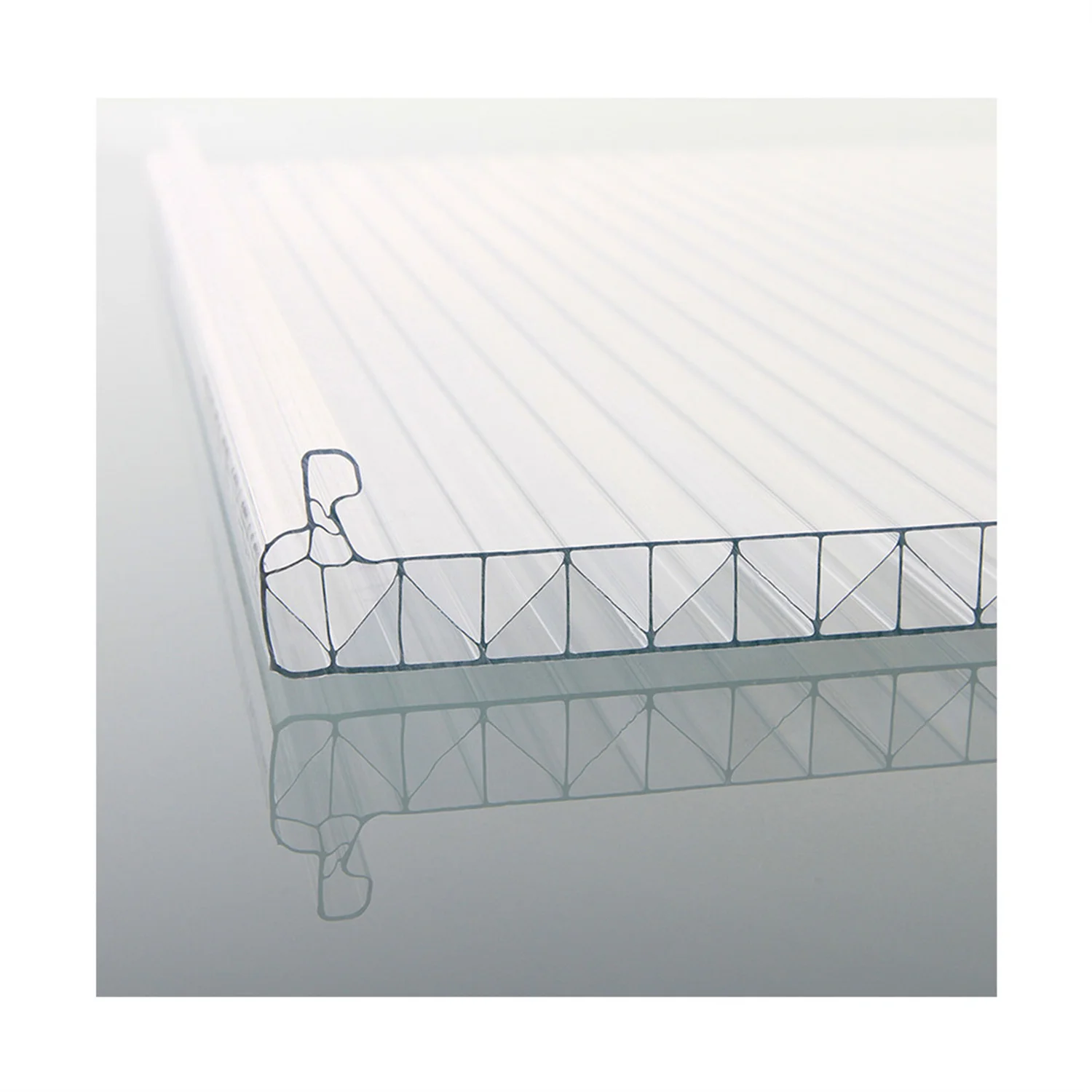3-layer W-shaped U Lock Roofing U-locking Polycarbonate Sheet for swimming pool