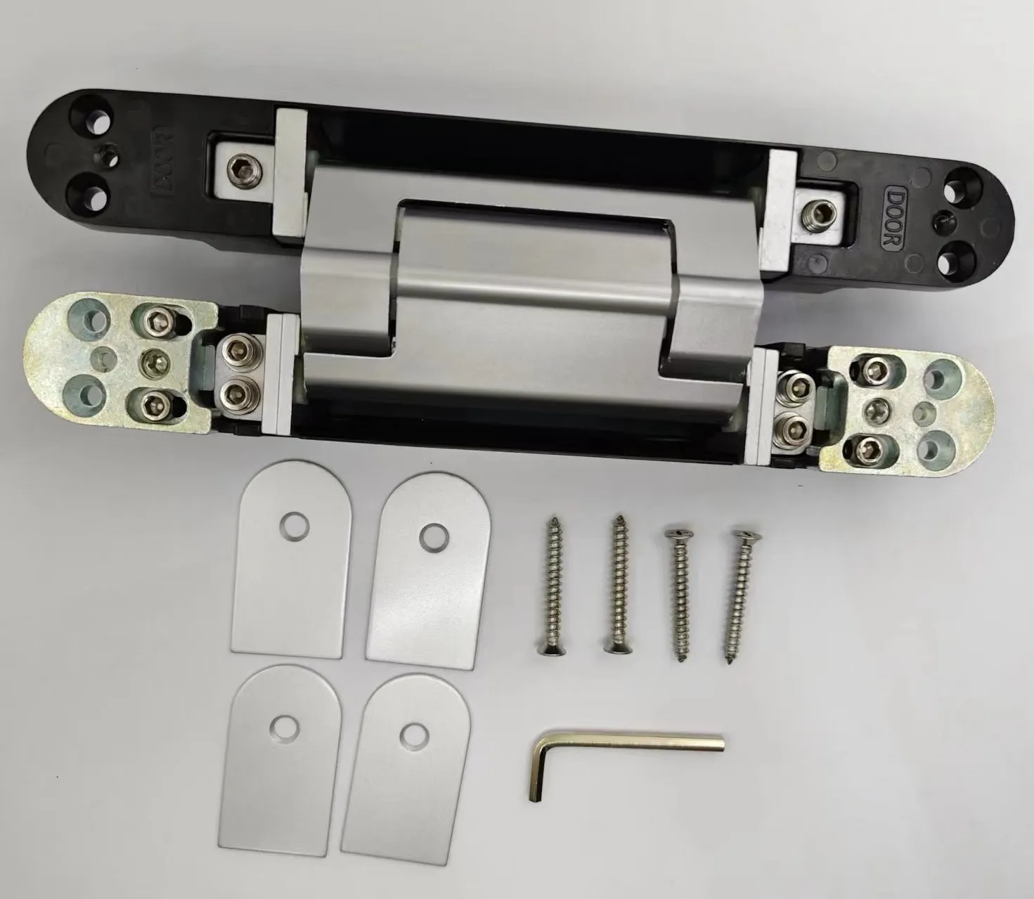 Custom heavy duty 3D invisible adjustable concealed hinge zinc alloy hidden hinge for heavy duty gate wooden swing door