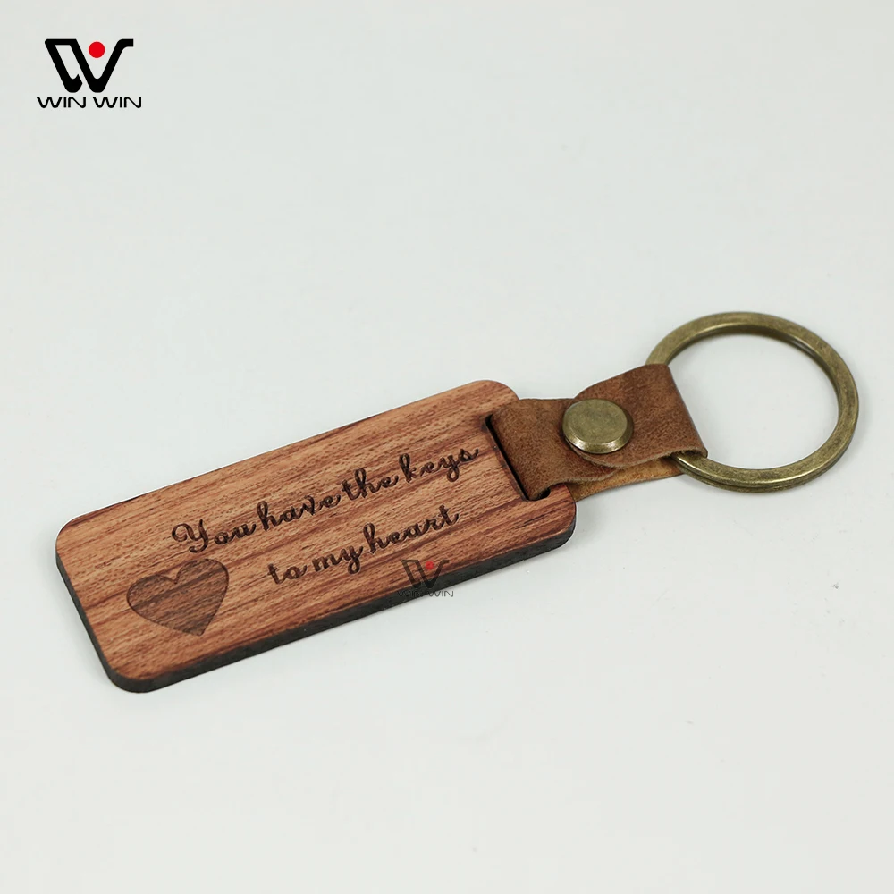 Promotional Gift Blank Wood Keychain Different Shape Sublimation Key Ring