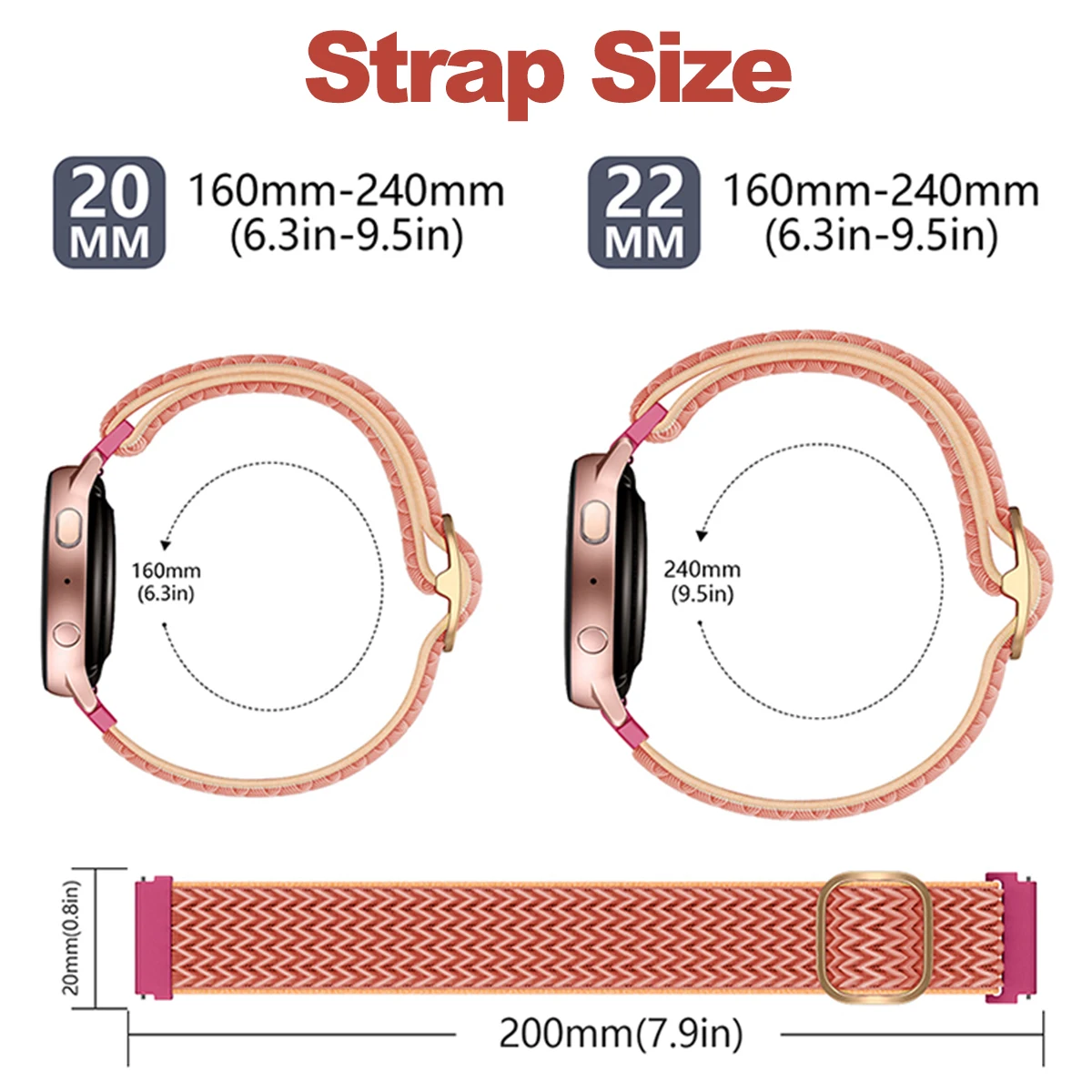 Nylon band for Samsung Galaxy Watch 6 5 4 Bracelet 20mm 22mm Braided Active 2 Gear S3 Band 6 Classic 43mm 47mm Smartwatch Strap