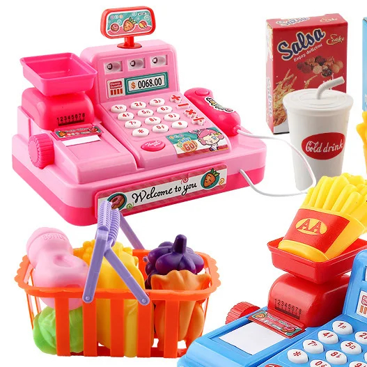 Other Puzzle Simulation Scan Play House Light Music Supermarket 2022 Market Cash Register Toy