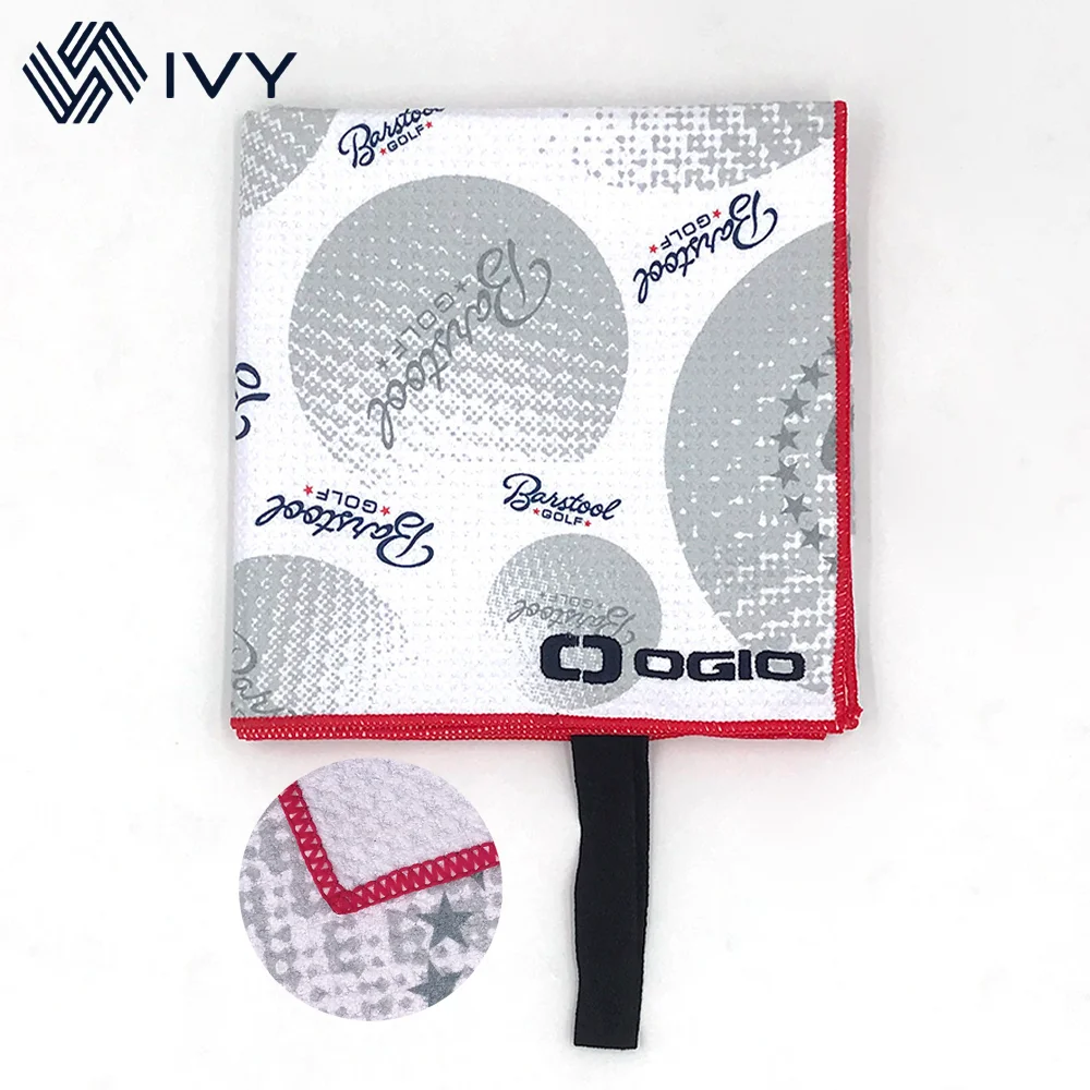 High quality custom microfiber waffle private label center hole golf towel polyester 400gsm