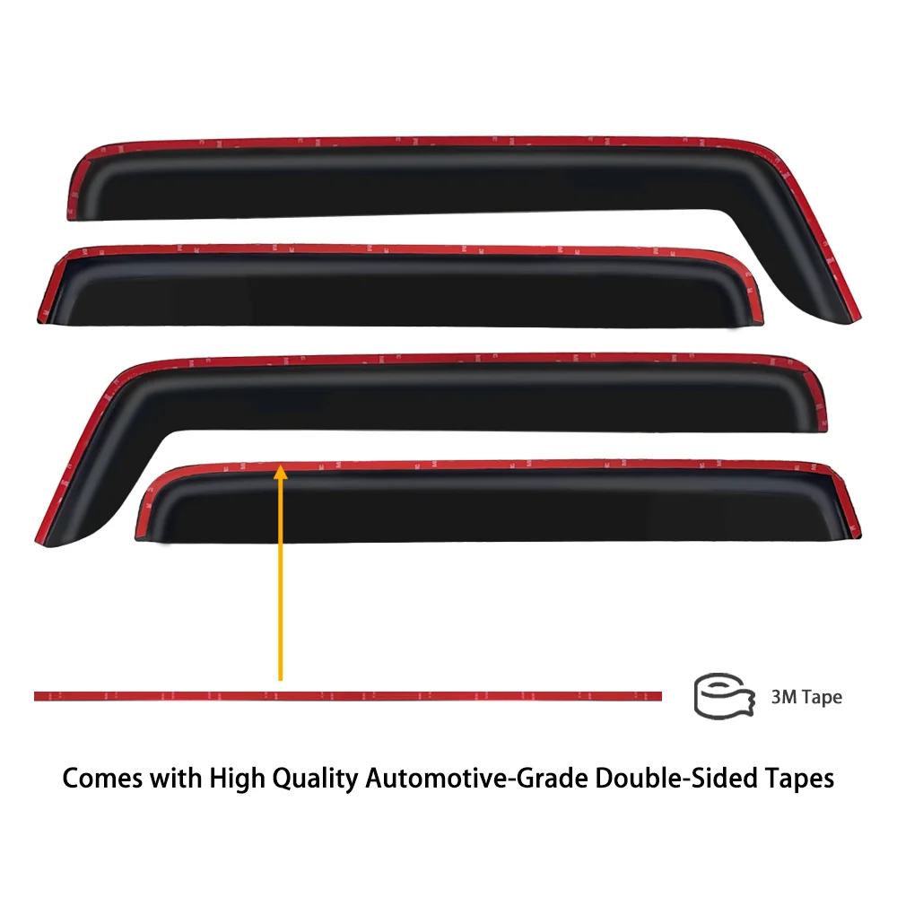 Auto Exterior Accessories Window Visors Translucent Black Sun Rain Guards Deflector Shields for Hummer H2 2003-2009