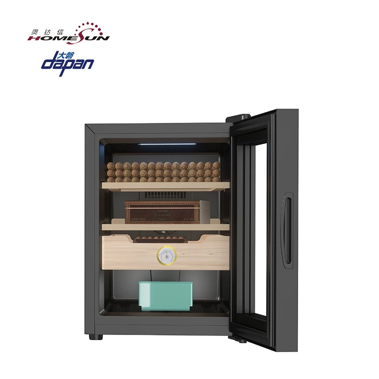 Electric cigar fridge glasses with cigarette storage adjustable metal wooden cigar humidor