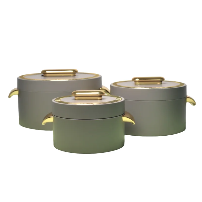 Factory Direct Jumbo Capacity 3pcs Thermal Dishes Sets for Hot Food 1L+2L+3.5L Insulated Casserole Food Warmer