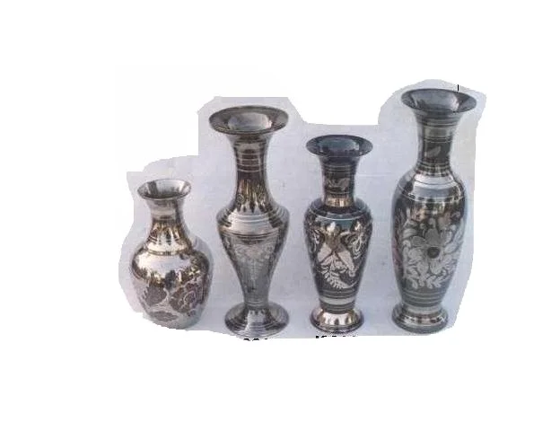 
Cast Brass Vase Mirror polished and painted 