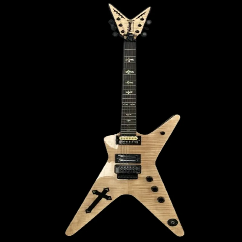 Quality Dime Bag Crucifix Inlays 6 Electric Guitar Flame Maple Top Black Hardware Glossy Finishes free shipping in stock