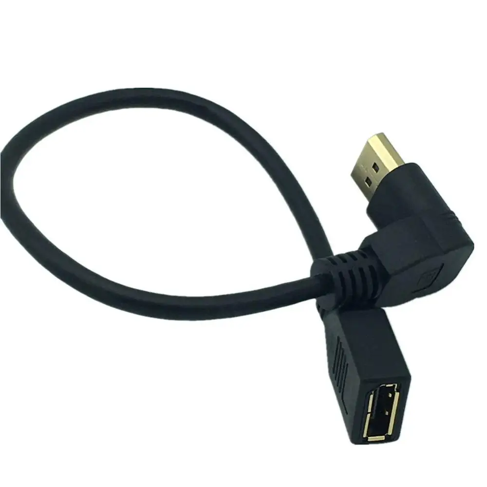 New Stock for Hot Selling 30cm 90 Degree Angled DisplayPort Male to Female Extension Adapter DP Cable Cord