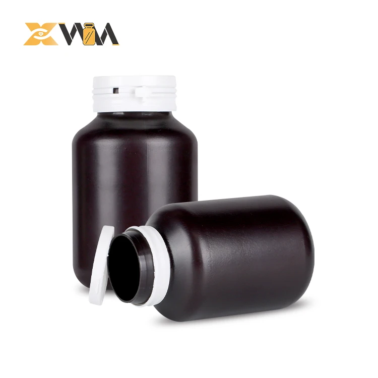HDPE 120ml/150ml/200ml round Health Care Medicine Container Capsule Jar with Screw Cap for Pill Storage Screen Printing Surface