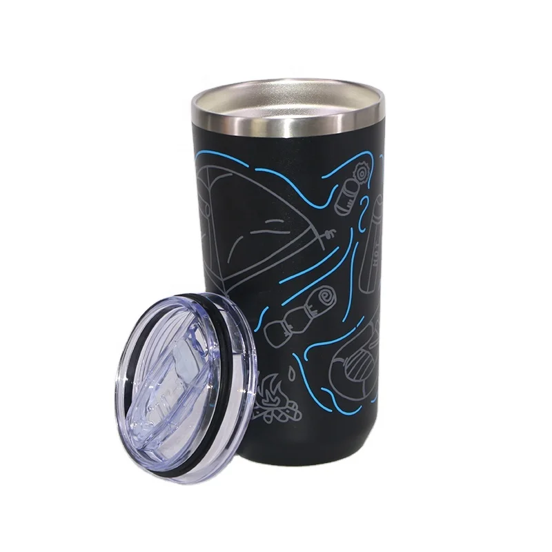 Wide mouth insulated custom logo heat transfer sublimation resuable tumbler vacuum stainless steel travel mug with lid