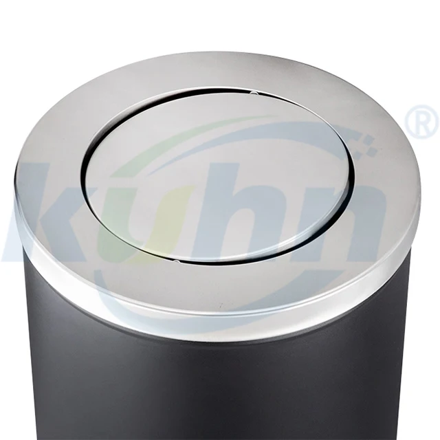 High quality Stainless steel baking paint indoor trash can  Round clamshell house bin