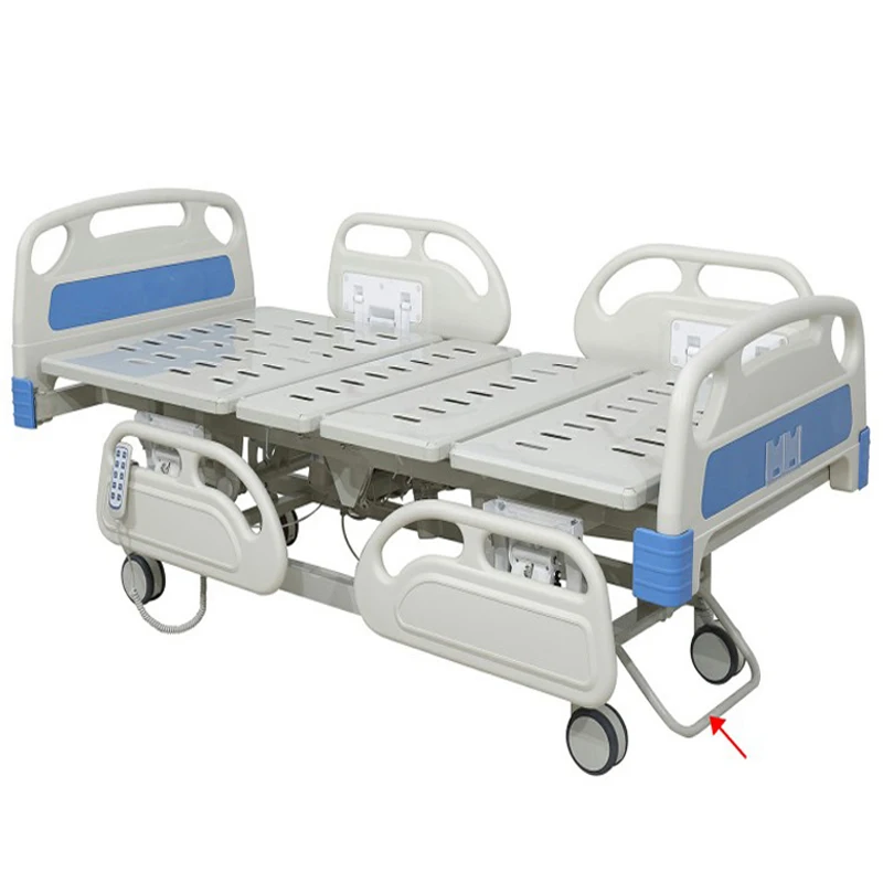 BT-AE011 ISO/CE 5 функции электрического больничной койке с большими поручнями интенсивной терапии ICU кровать АБС-пластик рельсы колеса матрацев в