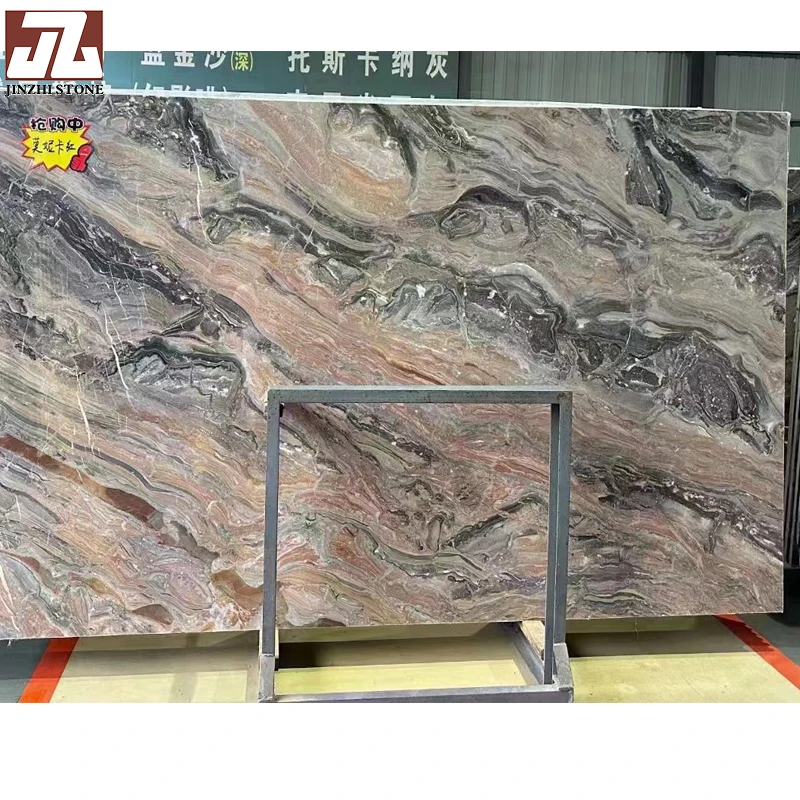 Wave grey marble Natural Stone big slab tile floor wall  stairs step  dining table  marble tile