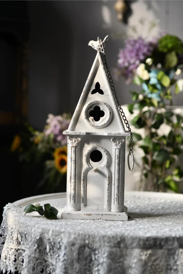 Ручная работа, потертый шикарный винтажный садовый декор, деревянный птичий домик