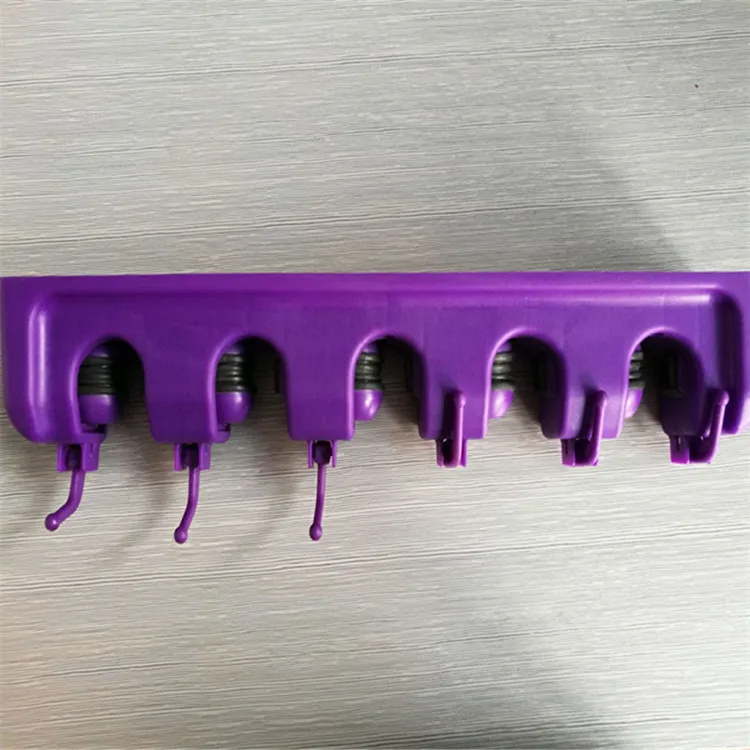Multi-Purpose Plastic Cleaning Tools Organizer Storage Wall Mount Hanger Broom Mop Holder for Home Use OEM Design Box Packaging