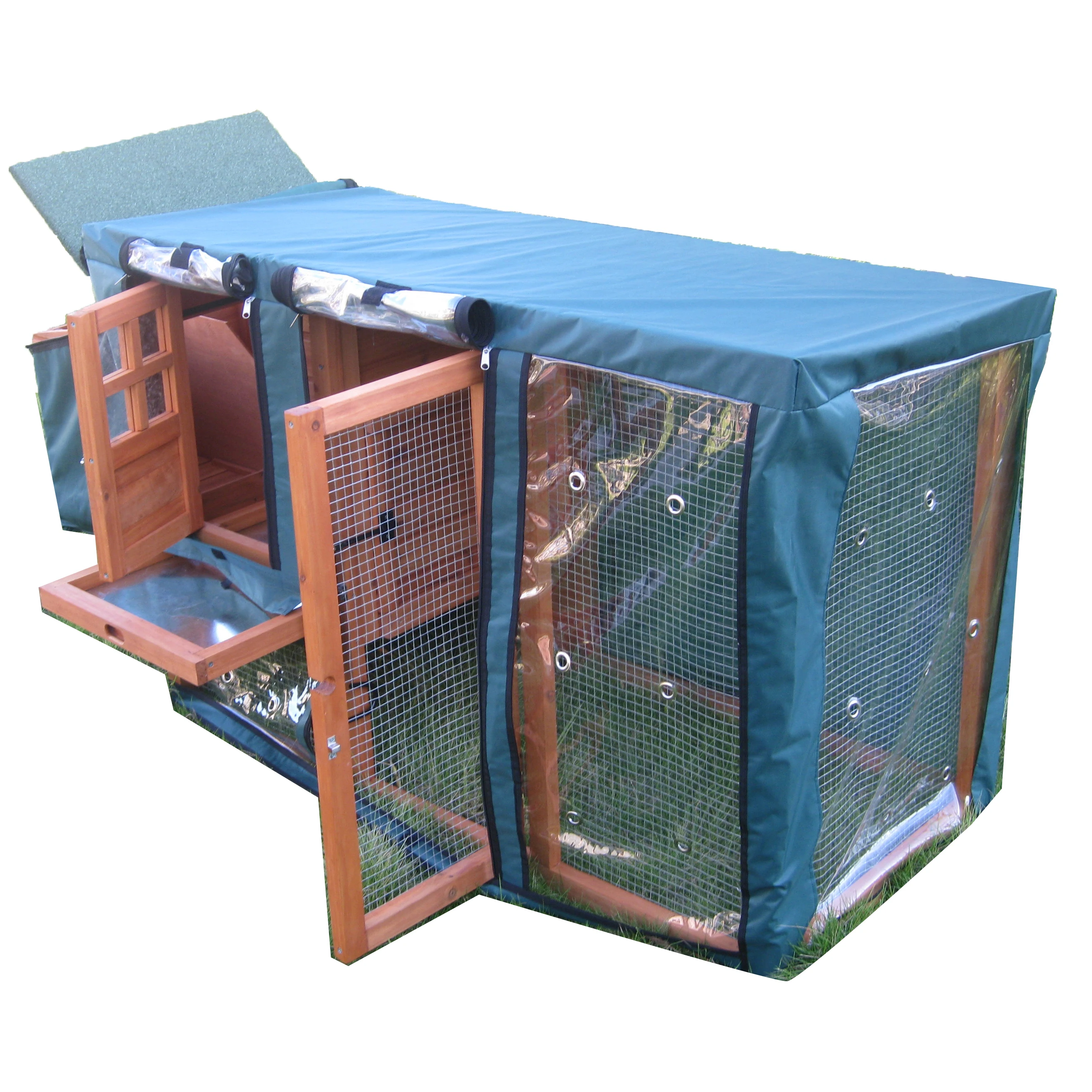 custom WALK-IN MOBILE rasied Large Poultry Wooden Hen House Chicken Coop with large run for 6 birds