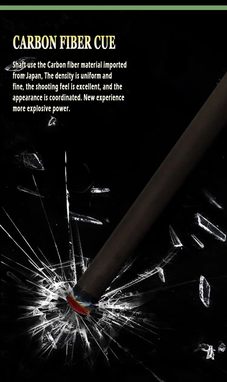 NO.03-2 Tan Xian Wei Snooker Billiards One Piece Carbon Fiber Club Pool Cue Shaft Black Technology Forelimb for Cueing forearm