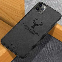 Shockproof Cover for iPhone 12 Pro Max Mini 13 11 7 8 Plus 6 6s Silicone Fabric Deer Cloth Case For For iPhone XS X XR SE 2020