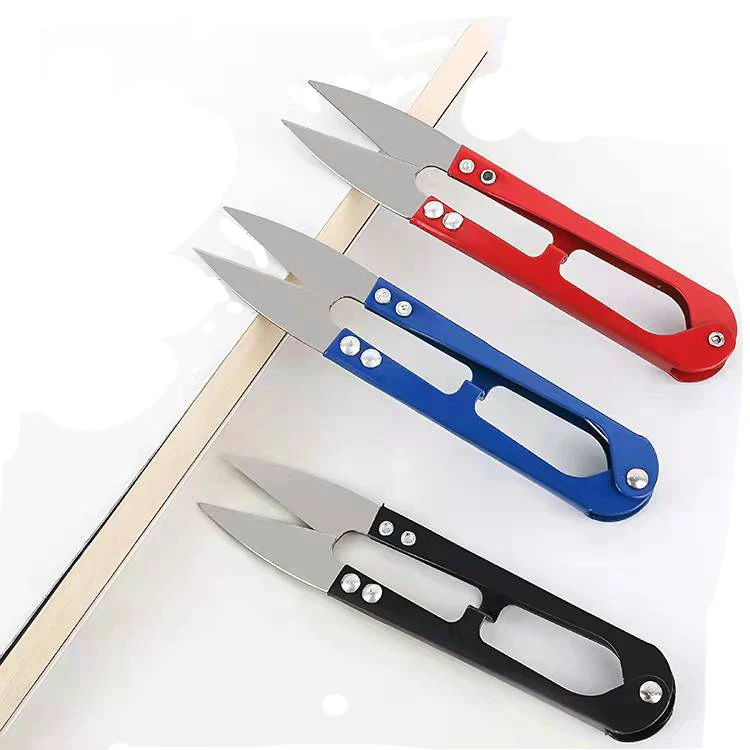 Factory Direct sale U-shaped Yarn Cutting Scissors Yarn Scissors Multicolor Handle