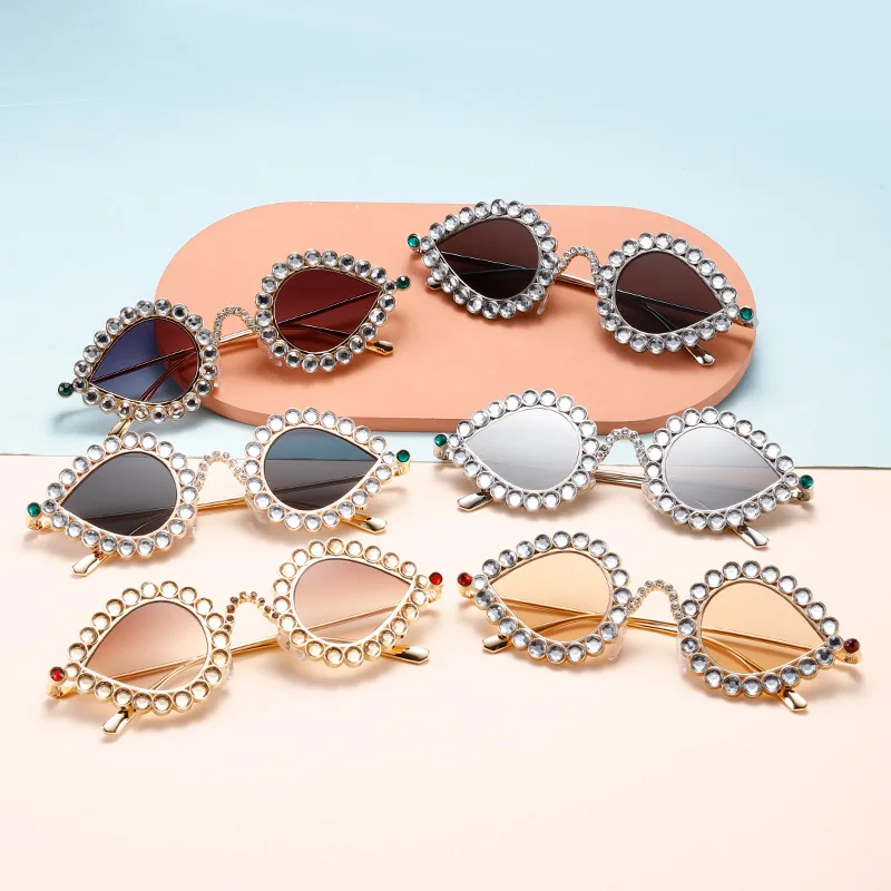 Luxury Brick Inlaid Sunglasses Popular Hot Selling High-End Metal Sunglasses Uv400