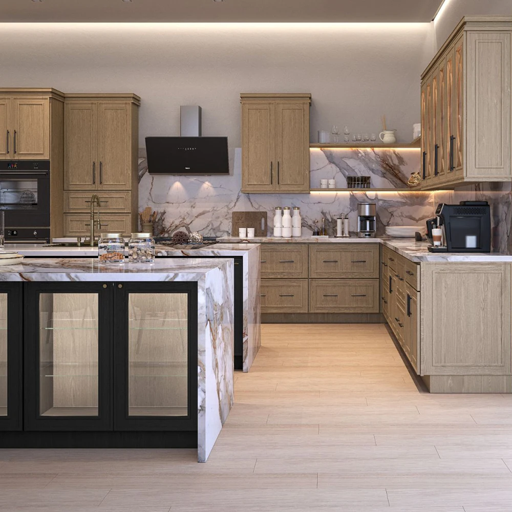 Wooden Kitchen Furniture Minimalist Kitchen Cabinet Set European Design High Quality Material Premium Production Made in Turkey
