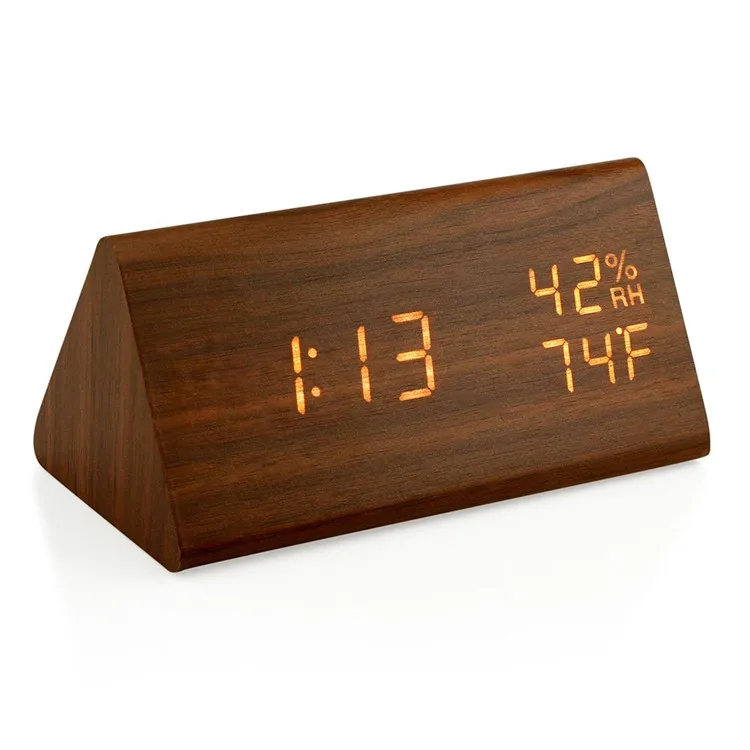
hot sale led wooden alarm clock for bedroom 