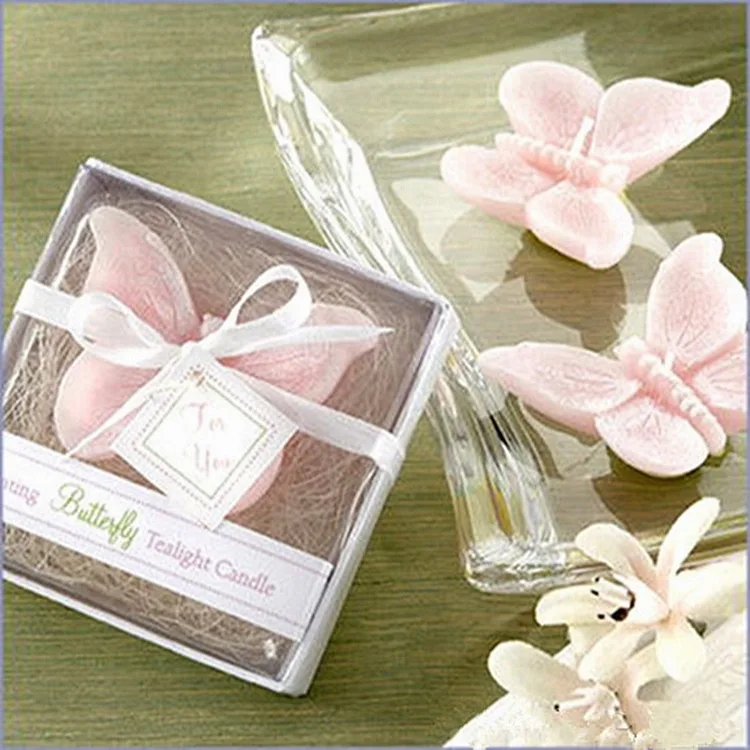 Wholesale Pink Butterfly Shape Floating Tealight Candles Wedding Party Favor