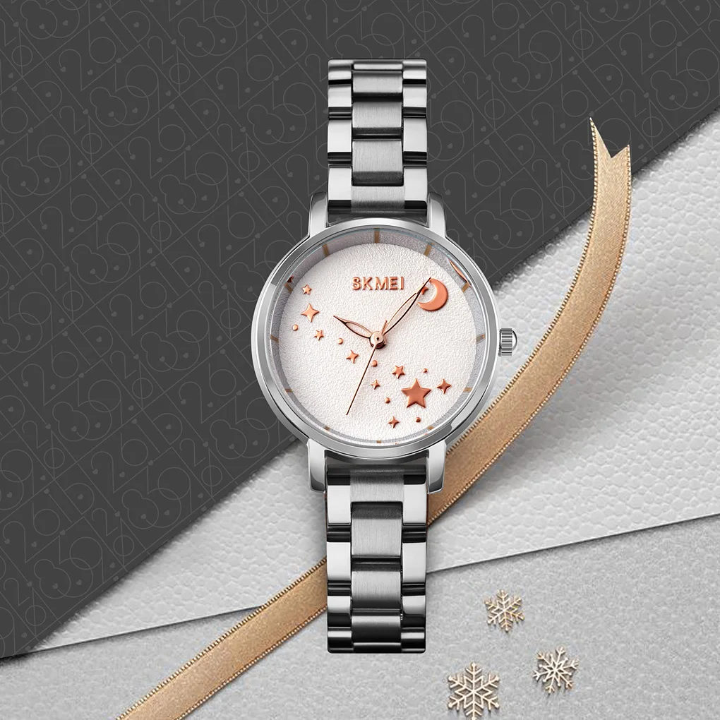 Quartz Watches Gift Watches Novelty Jam Tangan Luxury Design Skmei 1708 Women Gold Plated for Women 2020 Glass Time Round Buckle