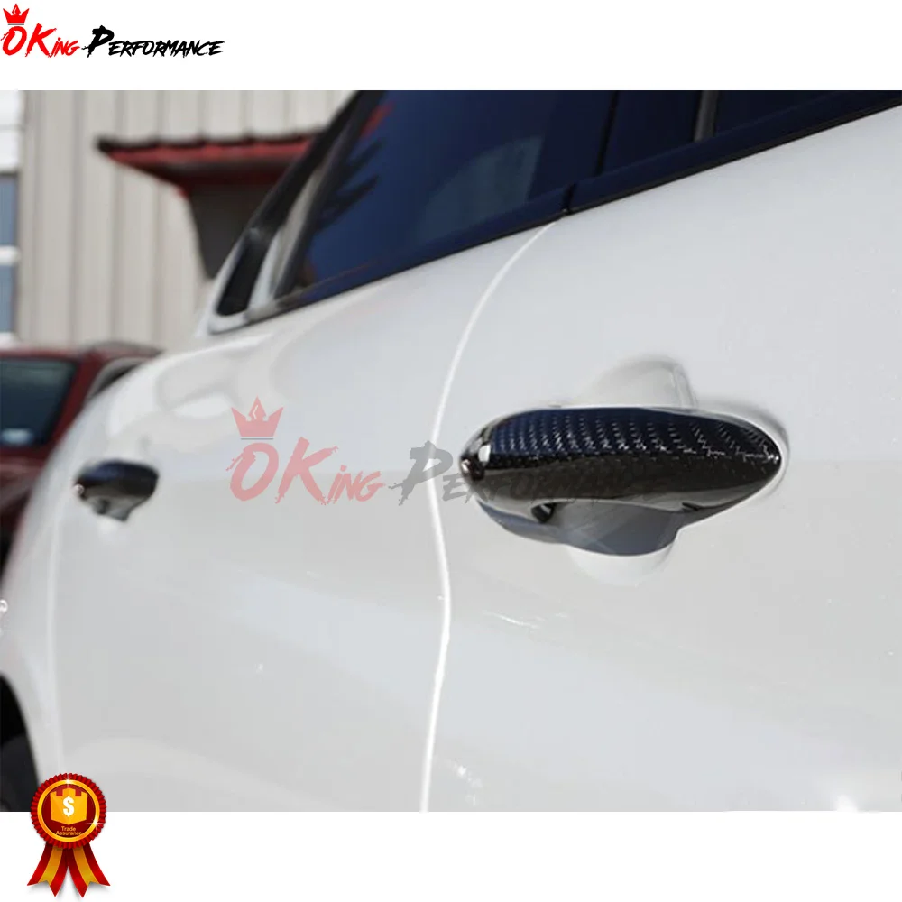 Dry Carbon Fiber Door Handle Cover Trim For Alfa Romeo Giulia Quadrifoglio