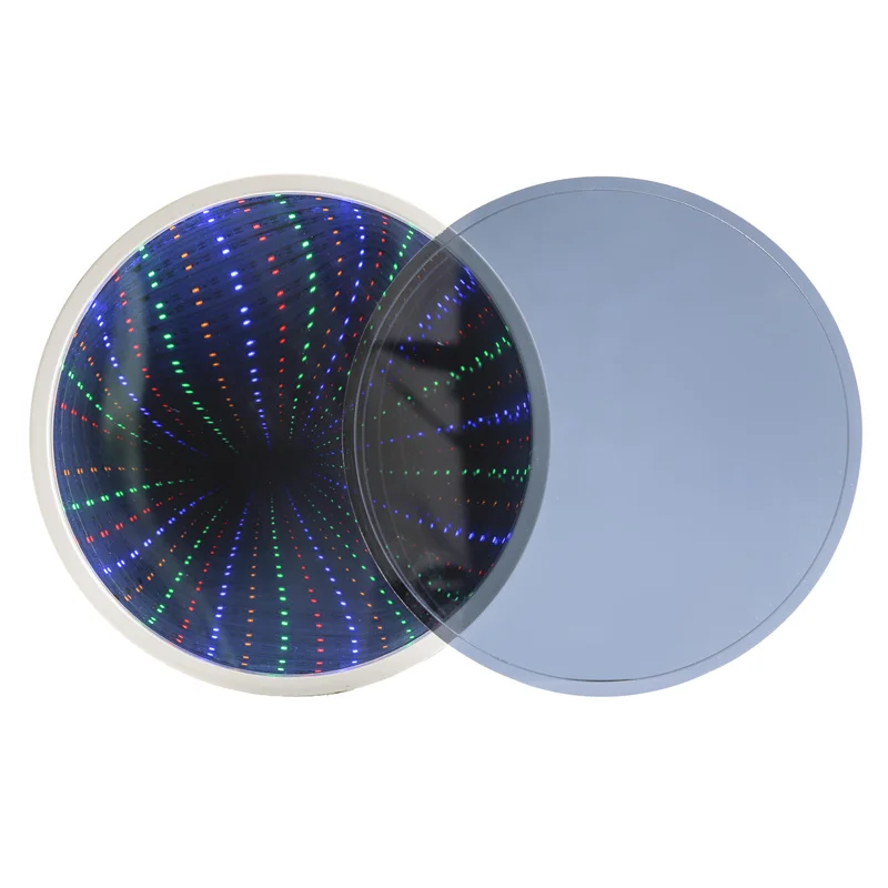 Two Way Hotel 3d Led Acrylic Decorative Infinity Tunnel Mirror Endless Wall Hung Custom size self sticker effect mirror sheet