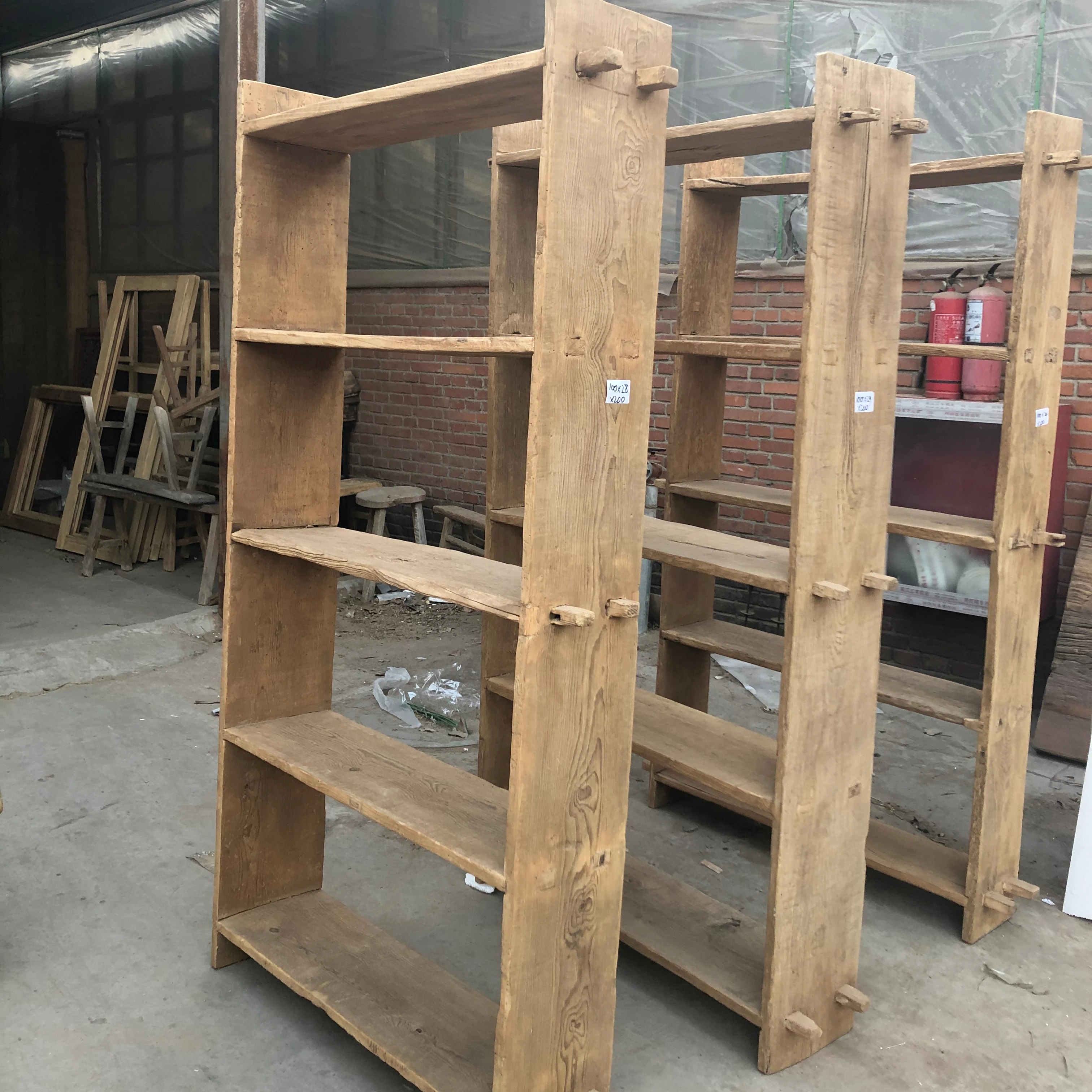 Asian style Chinese recycled wood furniture  antique reclaimed  wood shelf living room furniture