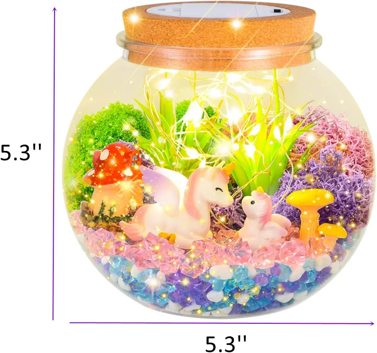 Unicorn Gifts for Girls - Light up Unicorn Terrarium Kit for Kids - DIY Unicorn Arts & Crafts Toy