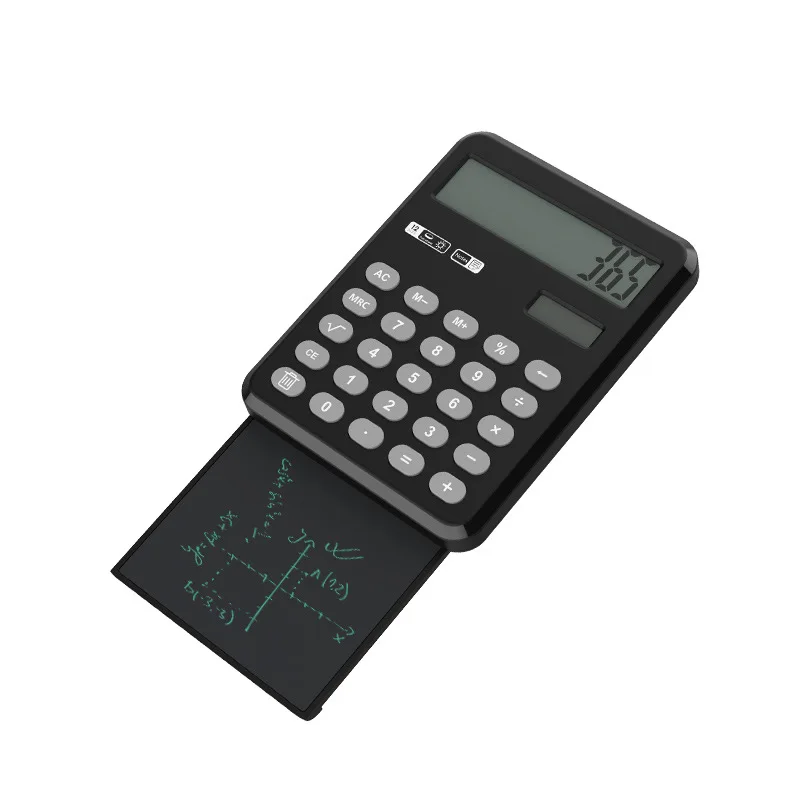 12 digits Portable and Foldable Desktop Multifunction Calculator with Writing Tablet for school supply office and study with pen